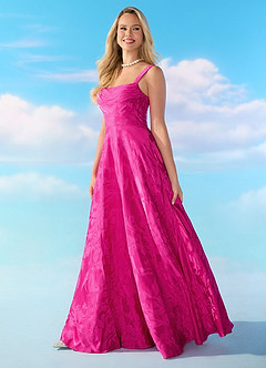 Barbie™ ❤ AZAZIE 4002 Pleated Scoop Jacquard A-line Dress image6
