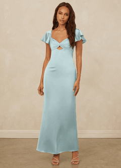 Christian Siriano Bridal for Azazie 1005 Bridesmaid Dresses Mist Sheath Sweetheart Neckline Stretch Satin Dress image4