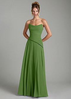 Azazie Gabriela Bridesmaid Dresses Basil A-Line Corset Chiffon Dress image7