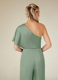 Azazie Hagretta Mère de la mariée Robes Robe Combinaison/Tailleur Pantalon en Satin extensible Matcha image8