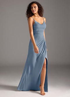 Azazie Deandra Bridesmaid Dresses Twilight Mermaid Pleated Chiffon Dress image4