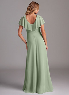 Azazie Lainey Bridesmaid Dresses Dusty Sage A-Line with Pockets Chiffon Dress image7