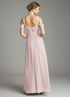 Azazie Lianne Bridesmaid Dresses Blushing Pink A-Line Off the Shoulder Chiffon Dress image7