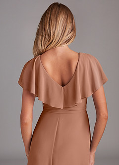 Azazie Lainey Abiti da Damigella Abito A-Line in Chiffon Con Tasche Bronzo image2