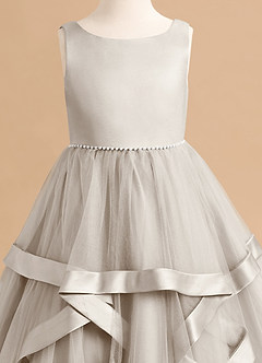 Azazie Posy Flower Girl Dresses Frost A-Line Beaded Tulle Dress image5