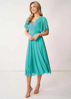 Azazie Tinsley Brautjungfernkleider A-Linie Plissee Gittergewebe Kleid Spa image12