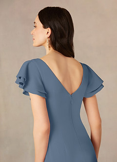 Azazie Peppermint Mother of the Bride Dresses Twilight Mermaid Scoop Ruched Stretch Crepe Dress image5