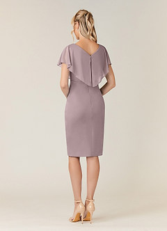 Azazie Waverly Mother of the Bride Dresses Dusk Sheath Pleated Mesh Dress image4