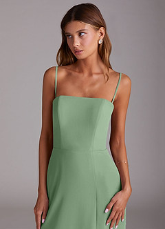 Azazie Wren Bridesmaid Dresses Matcha A-Line Side Slit Chiffon Convertible Dress image6