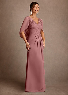 Azazie Santa Clara Mother of the Bride Dresses Desert Rose A-Line Lace Dress image3