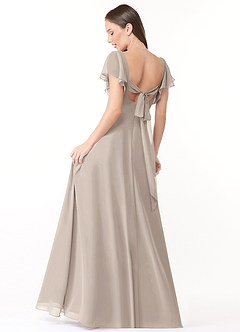 Azazie Syenna Bridesmaid Dresses Frost A-Line Ruched Chiffon Dress image2