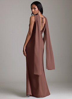 Azazie Linelle Robes de demoiselle d'honneur Robe Sirène en Mousseline de soie Plissée Expresso image10