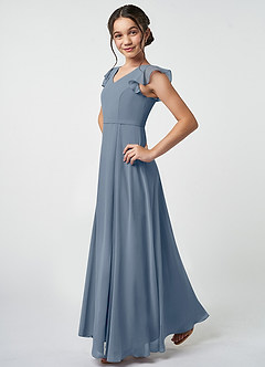 Azazie Claudine Junior Twilight A-Line Pleated Chiffon Dress image3