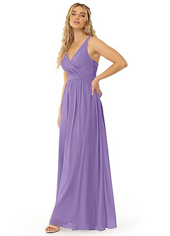 Azazie Kora Bridesmaid Dresses Tahiti A-Line Pleated Chiffon Dress image4