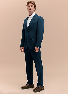 front James Dark Navy Structured Stretch Suit