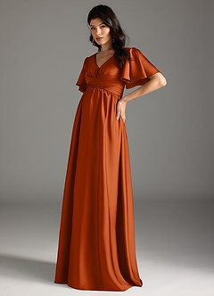 Azazie Verna Brautjungfernkleider für Schwangere A-Linie Gestreift Stretch-Satin Bodenlänge Kleid image4