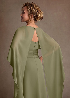 Azazie Marilla Mother of the Bride Dresses Pistachio A-Line Pleated Chiffon Dress image7
