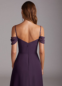 Azazie Marley Bridesmaid Dresses Plum A-Line Off the Shoulder Chiffon Convertible Dress image10