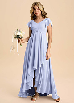 Azazie Caria Junior Lavender A-Line Pleated Chiffon Dress image6