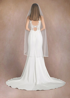 front Sheena Beads Waltz Length Veil