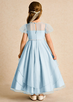 Azazie Duckie Flower Girl Dresses Sky Blue Ball-Gown Pleated Tulle Dress image5