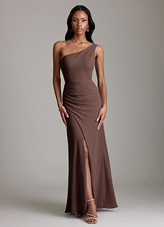 Azazie Madelyn Bridesmaid Dresses Ganache Mermaid One Shoulder Chiffon Convertible Dress image7