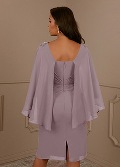 Azazie Mirra Mère de la mariée Robes Robe Fourreau en Mousseline de soie Col rond plissé Crépuscule image6