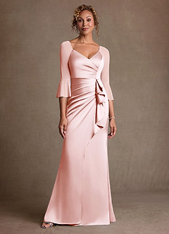 Azazie Nampa Abiti per la Madre della Sposa Abito Tubino in Maglia Plissettato Rosa Rossore image1