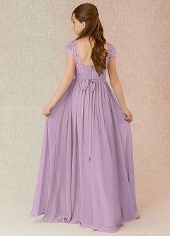 Azazie Silvermist Junior Wisteria A-Line Pleated Chiffon Dress image2