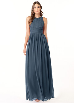 Azazie Luz Bridesmaid Dresses Neptune A-Line Lace Chiffon Dress image1