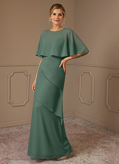 Azazie Bowie Mother of the Bride Dresses Eucalyptus A-Line Chiffon Dress image1