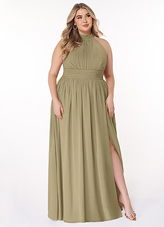 Azazie Iman Bridesmaid Dresses Moss Green A-Line A-Line Ruched Chiffon Dress image11