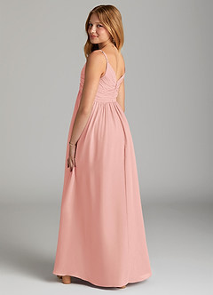 Azazie Raychel Junior Auburn A-Line Pleated Chiffon Dress image2