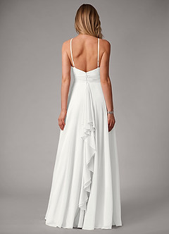 Azazie Amalia Vestidos de madrinha de casamento Vestido Branco de Chiffon de Linha A com Plissado image6