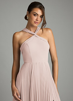 Azazie Afra Abiti da Damigella Abito A-Line in Chiffon Plissettato Petalo Di Rosa image5