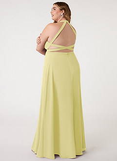 Azazie Clarice Abiti da Damigella Abito A-Line in Chiffon con Scollo Halter Sorbetto Al Limone image12