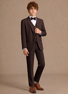 front James Ganache Traje de tres piezas para jóvenes