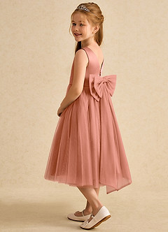 Azazie Winnie Blumenmädchenkleider Ballkleid Schleifen Tüll Kleid Mai Tai image5