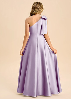 Azazie Penguin Junior Abito A-Line in Raso Elasticizzato Fiocco Lilla Glassato image2