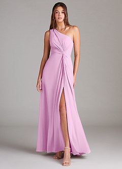 Azazie Brooke Jurken voor bruidsmeisjes Jurk van Chiffon met A-Lijn One-Shoulder Snoep Roze image1