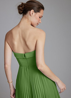 Azazie Mariana Bridesmaid Dresses Basil A-Line Strapless Chiffon Dress image2