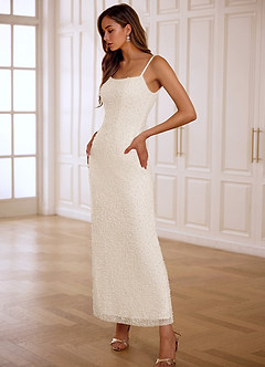 Florginem White Beading Lace Wedding Guest image4
