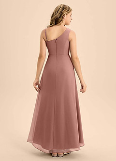 Azazie Brooke Junior Cedar Rose A-Line Side Slit Chiffon Dress image2