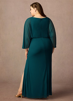 Azazie Ysabella Mother of the Bride Dresses Pine Mermaid Pleated Mesh Dress image7