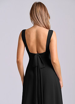 Azazie Beatrice Bridesmaid Dresses Black A-Line Sweetheart Neckline Chiffon Dress image7