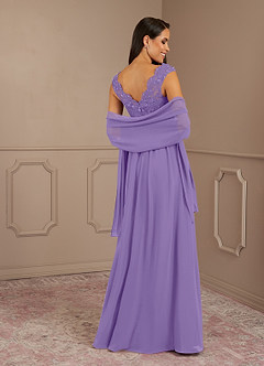Azazie Amethyst Mother of the Bride Dresses Tahiti A-Line V-Neck Sequins Chiffon Dress image2