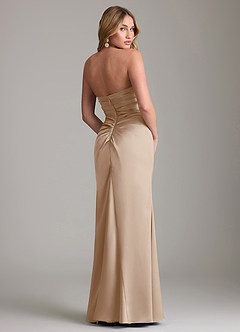 Azazie Lucille Bridesmaid Dresses Taupe Mermaid Strapless Stretch Satin Convertible Dress image2