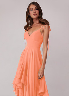 Barbie ♥ Azazie Bridesmaid Dresses Sunset A-Line Bow Chiffon Dress image5