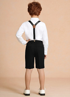 front Oliver Black Boy Shorts Suit 4-Piece Set