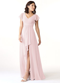 Azazie Omari Bridesmaid Dresses A-Line Chiffon Floor-Length Dress image4
